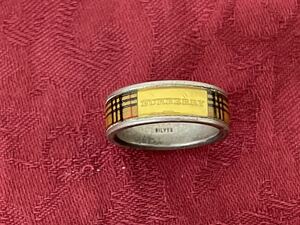 BURBERRY　バーバリー　正規品　チェック柄　シルバー　リング　指輪　約4.48g