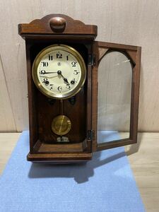 愛知時計　AICHI TOKEI　ゼンマイ式　振り子時計　昭和レトロ　掛け時計　古時計