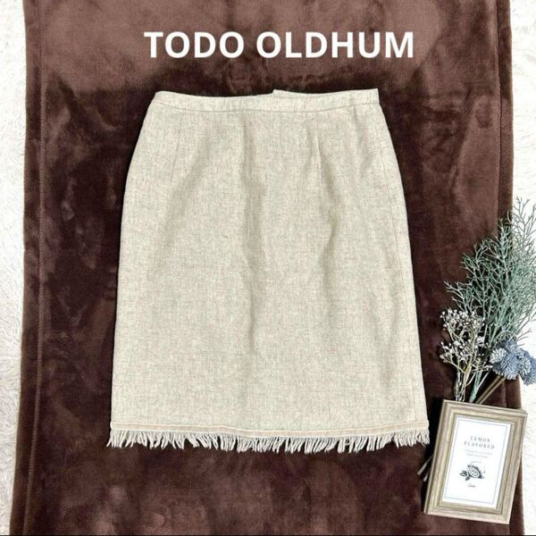 TODO OLDHUMウールラメスカート フリンジ