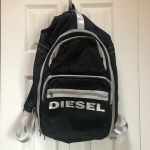 正規品 稀少 アメリカ購入 Diesel ディーゼル バックパック リュックサック バッグ ブラック シルバー ノートパソコンケース デイパック 黒