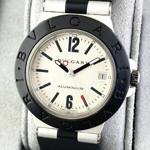 [1 jpy ~]BVLGARI BVLGARY wristwatch men's AT self-winding watch ALUMINIUM aluminium AL38TA white face Date moveable goods 