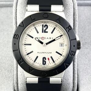 【1円〜】BVLGARI ブルガリ 腕時計 メンズ AT 自動巻 ALUMINIUM アルミニウム AL38TA ホワイト文字盤 デイト 可動品の画像8