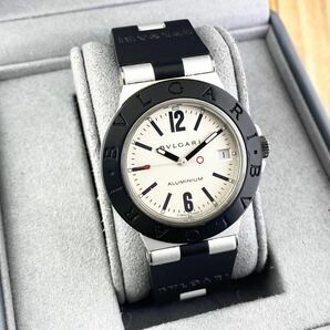 【1円〜】BVLGARI ブルガリ 腕時計 メンズ AT 自動巻 ALUMINIUM アルミニウム AL38TA ホワイト文字盤 デイト 可動品の画像3
