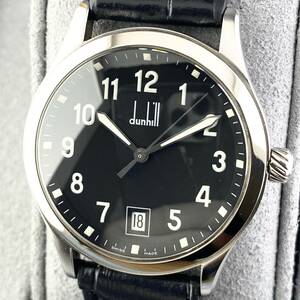 [1 иен ~]Dunhill Dunhill наручные часы мужской City scape 8003 черный циферблат раунд лицо Date стандартный товар 