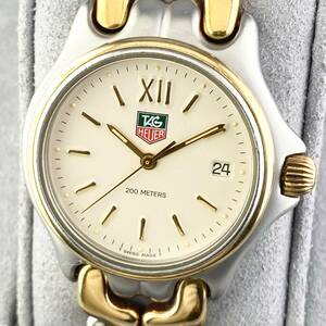 [1 jpy ~]TAG HEUER TAG Heuer wristwatch men's cell S05.013M ivory face Gold Professional Gold Date moveable goods 