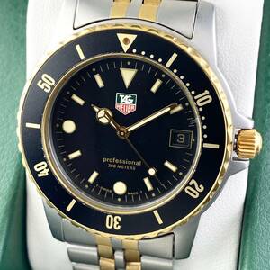 [1 jpy ~]TAG HEUER TAG Heuer wristwatch men's 925.206D black face Gold Professional Date moveable goods 