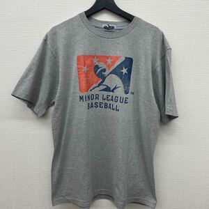 MINOR LEAGUE BASEBALL Tシャツ 半袖 古着 野球 ベースボール SIZE XL グレー 
