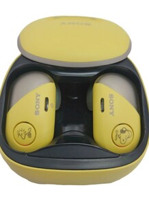 【希少品】SONY WF-SP800N ワイヤレス ヘッドセット PEANUTS Collection ノイズキャンセリング ステレオ ライムグリーン レア 中古