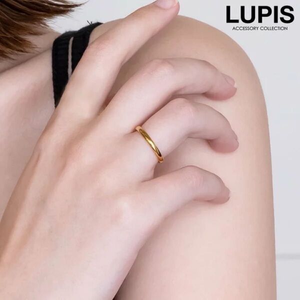 LUPIS ルピス シンプルステンレスリング 金属アレルギー対応 11号 ゴールド