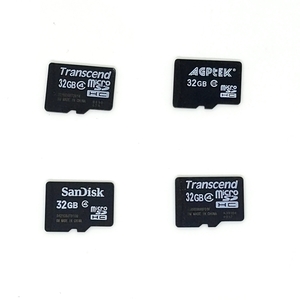 動作品★micro SDカード 32GB 4枚 中古 フォーマット済 Transcend Sandisk AGPTEK等 マイクロSDカード No.5