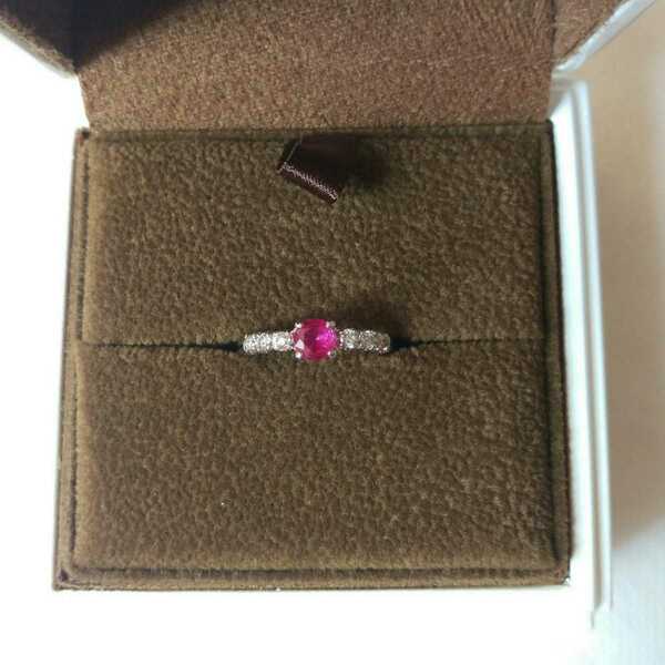 新品 ルビー ダイヤモンド コンビ 6号 7月誕生石 指輪 リング プラチナ900 保存用ケースつき 最終価格 