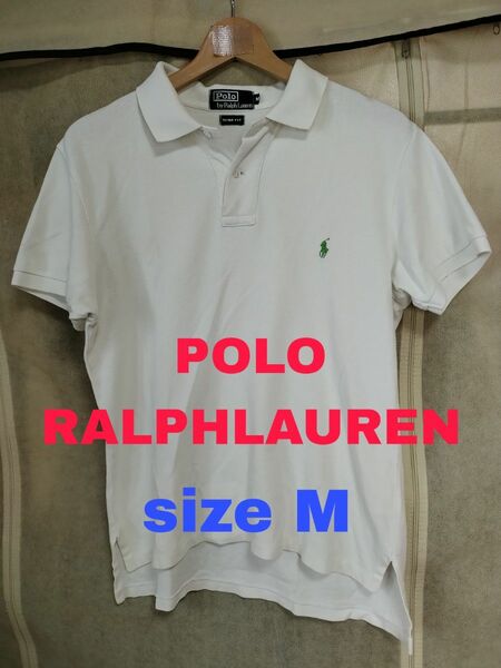 POLO RALPH LAUREN ポロラルフローレン 半袖ポロシャツ Mサイズ 色ホワイト