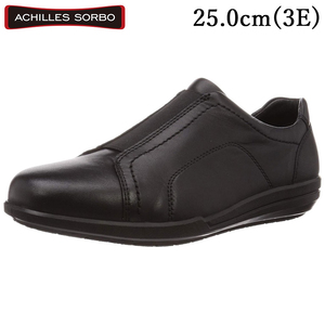 SRM4280 black 25.0cm Achilles sorubo men's shoes walking shoes 3E Achilles SORBO slip-on shoes . rubber original leather cow leather 