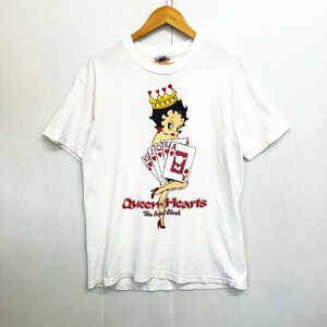 Betty boop ベティ ブープ トランプ 両面プリント Tシャツ 白 Is5-35