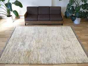 【1円スタート】新品 ペルシャ ギャッベ 245 x 210 cm 縦2.5m 横2m 5㎡ 天然 肉厚 ウール 手織り ギャベ ラグ 絨毯 カーペット