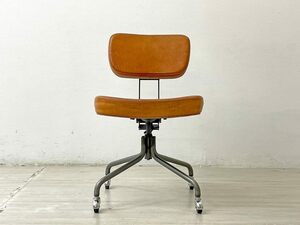 ● トラックファニチャー TRUCK FURNITURE デスクワークチェア DESKWORK CHAIR アームレス 本革 回転式座面昇降 定価￥140,800-