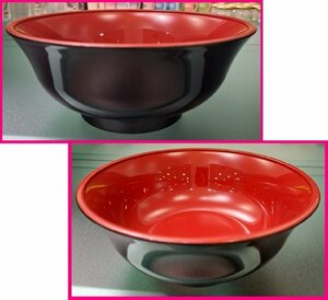 【どんぶり:丼:2個::日本製】★2客:18.5 x 7.7cm：「黒内赤」:和食器 :合成漆器★No21c:S 1328 多用丼