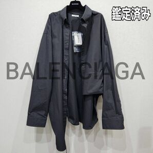 バレンシアガ BALENCIAGA 長袖シャツ ジャケット 黒 アシンメトリー 変形ジャケット ユニセックス メンズ