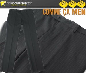 6002●コムサメン COMME CA MEN●新品　FA11 【COMODO MODEL】 ストライプ　ウールスラックス　ブラック/48C　定価20900円