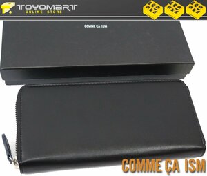 7047●コムサイズム COMME CA ISM●新品　YC01 【やぎ革】 ゴートスキンラウンド長財布　ブラック　定価7590円