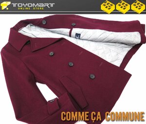 2004●コムサコミューン COMME CA COMMUNE●新品　WJ03　中綿入り メルトン Ｐコート　ボルドー/M　定価25300円