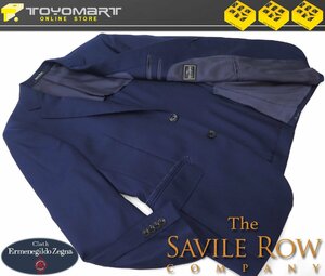 9011●Savile Row サビルロウ●新品 【エルメネジルド・ゼニア】 織り柄 シルク混 プレミアムスタンダードジャケット　ネイビー/BE4