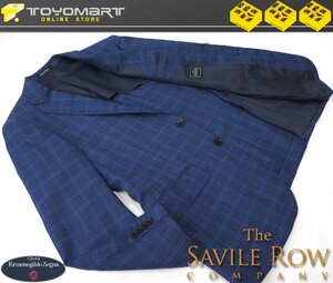 9003●Savile Row サビルロウ●新品 【エルメネジルド・ゼニア】 チェック柄 シルク混 プレミアムスタンダードジャケット　ネイビー/BE3