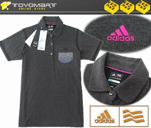 G27●アディダスゴルフ adidas Golf （レディース）●Z88838　新品　CLIMA COOL 半袖ポロシャツ　ダークグレー/M　定価9900円