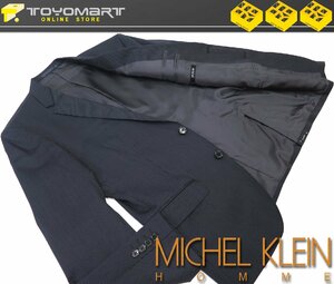 1096●ミッシェルクランオム MICHEL KLEIN HOMME●新品　92280 【ストレッチ】 ピンストライプ ウール混ジャケット　濃紺/XL　定価30800円