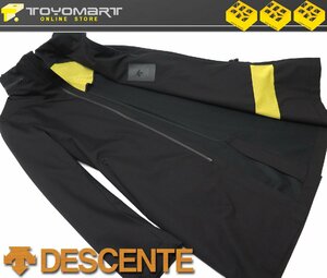 2073●DESCENTE デサント●7729　新品 【撥水加工】 止水ファスナー　ストレッチ スタンドカラーコート　マットブラック/LL