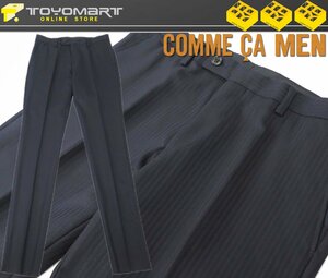 6004●コムサメン COMME CA MEN●新品　FD12　シャドーストライプ　ウールスラックス　ネイビー/44　定価13200円