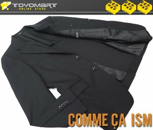 7017●コムサイズム COMME CA ISM●新品　GF02　シャイニードビーストライプ　ストレッチジャケット　ブラック/SS　定価21780円