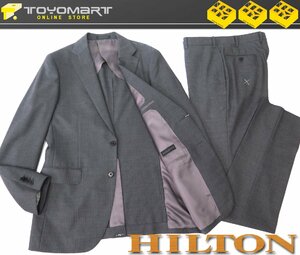 7079*HILTON Hill ton * new goods [PURE NEW WOOL] pinstripe premium stylish suit gray /A7