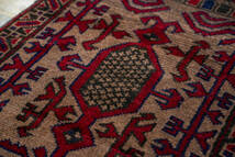 ￥26,000→￥16,000 スペシャル価格 128×70cm トライバルラグ 手織り 絨毯 カーペット ヴィンテージ ラグ ペルシャ絨毯 アウトレット_画像3