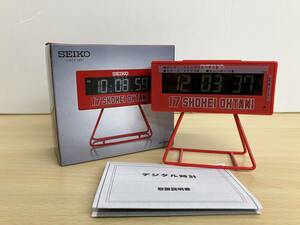 275（15‐35) SEIKO セイコー 大谷翔平 デジタルクロック時計 デジタル RED 17 SHOHEI OHTANI ノベルティ