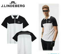 JリンドバーグJ.LINDEBERG(50/XL)バックロゴメンズ男性ジップシャツ レギュラーフィット_画像1