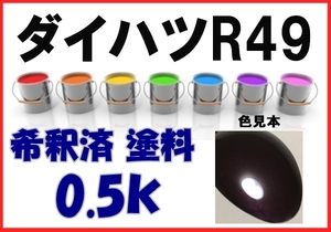 ◇ ダイハツR49　塗料　ミスティックレッドクリスタルM　ムーヴ　アルト　希釈済　カラーナンバー　カラーコード　R49