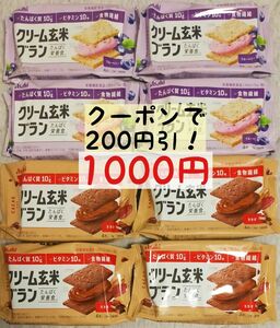 クーポンで1000円！(125円/1袋) クリーム玄米ブラン 8袋 (ブルーベリー カカオ 各4 ) 賞味期限2024.12以降