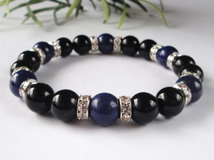  onyx × lapis lazuli 10mm natural stone breath SV inside surroundings 17cm