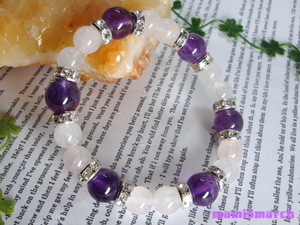 ** natural stone * amethyst & rose quartz * Power Stone breath ( men's * lady's ) silver long Dell inside surroundings 16