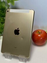 １円オークション★ iPad mini4 16GB Wi-Fi Cellular 3A338J/A ゴールド au SIMフリー☆ パネル浮きあり 動作OK バッテリー87％表示 Y43_画像3