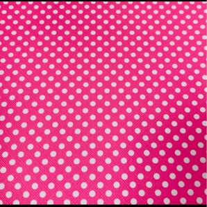 パステルピンク×白ドット柄 合皮生地 フェイクレザー