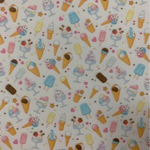 アイスクリーム柄 合皮生地 フェイクレザー