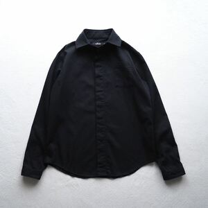 LOLO ロロ 定番 比翼シャツ オックスフォードシャツ コットン 長袖シャツ レディース メンズ ユニセックス 日本製 ブラック 黒 Mサイズ