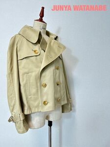 E0023★10 名作 JUNYA WATANABE COMME des GARCONS 変形 ショート丈 トレンチコート ジャケット レディース サイズS