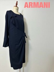 EE0027*5 ARMANI COLLEZION Armani koretsio-ne deformation dore-p stretch cloth long maxi One-piece dress size 42