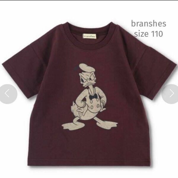 BRANSHES Disney モノトーンプリント半袖Tシャツ ドナルドTシャツ