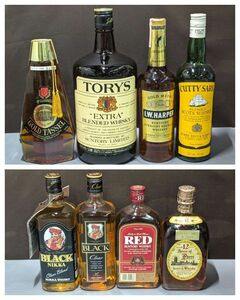 5-222-120　ウイスキー・バーボン８本まとめて★TORYS　I.W.HARPER　BLACKNIKKA　RED SUNTORY ハウスオブピアーズ　など