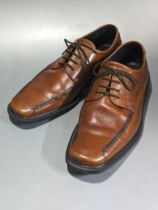 5-61-80 ★ecco/エコー 25.5cmEEE　GORE-TEX ゴアテックス　DANISH DESIGN　紳士用ビジネスシューズ 　ワイド　日本製　茶　ブラウン