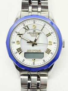 5-198-60　J.HARRISON ジョンハリソン　腕時計　『JH-1975A』★ 電波ソーラー　 DIAMOND メンズ腕時計 金属ベルト